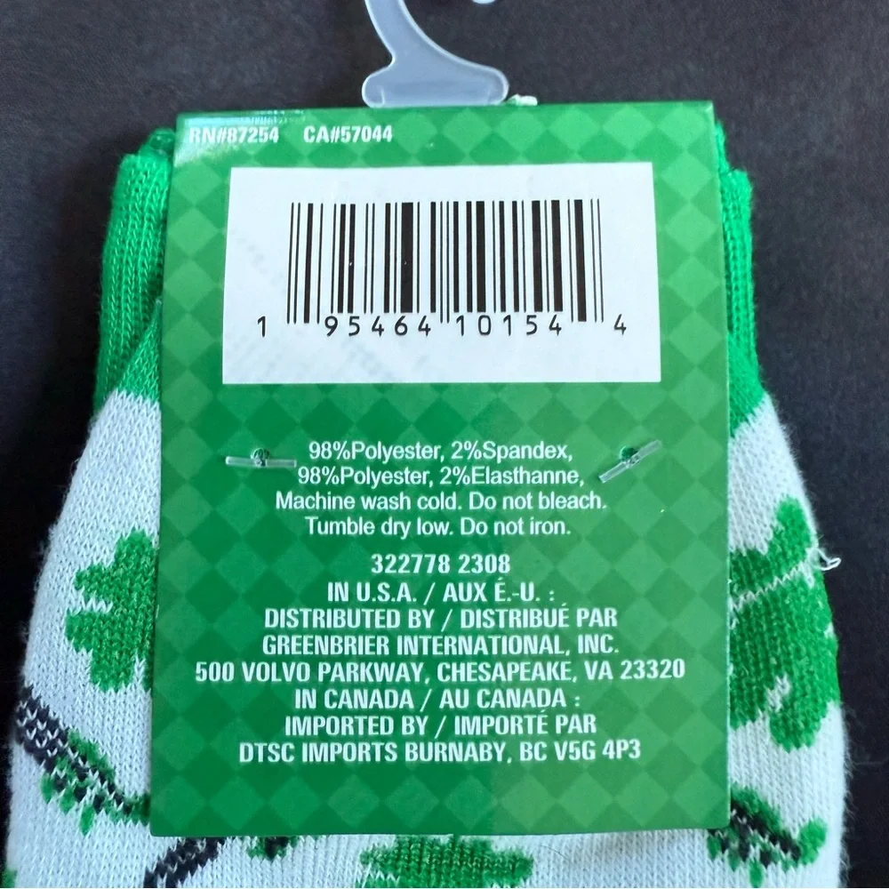 St. Patrick Shamrock & Roll Casual Socks - Green and White‎
